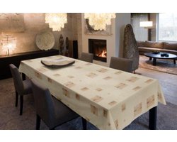 Molton Tafellaken - Tafelkleed - Tafelzeil - Duurzaam - Hoogwaardig - Dikkere onderlaag - Soepel - Aangenaam Gevoel - Opgerold Op Dunne Rol - Bern Beige - Geen Plooien - 140cm x 200cm