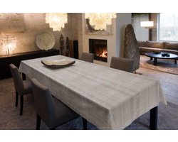 Molton Tafellaken - Tafelkleed - Tafelzeil - Duurzaam - Hoogwaardig - Dikkere onderlaag - Soepel - Aangenaam Gevoel - Opgerold Op Dunne Rol - Bloemen - Beige - Geen Plooien - 140cm x 240cm