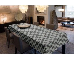 Molton Tafellaken - Tafelkleed - Tafelzeil - Duurzaam - Hoogwaardig - Dikkere onderlaag - Soepel - Aangenaam Gevoel - Opgerold Op Dunne Rol - Geen Plooien - Grijs - Beige - 140cm x 280cm