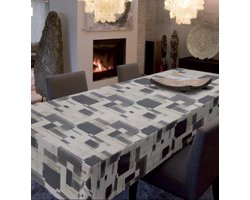 Molton Tafellaken - Tafelkleed - Tafelzeil - Duurzaam - Hoogwaardig - Dikkere onderlaag - Soepel - Aangenaam Gevoel - Opgerold Op Dunne Rol - Geen Plooien - Wit - Zwart - 140cm x 180cm