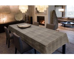 Molton Tafellaken - Tafelkleed - Tafelzeil - Duurzaam - Hoogwaardig - Dikkere onderlaag - Soepel - Aangenaam Gevoel - Opgerold Op Dunne Rol - Strepen Grijs - Geen Plooien - 140cm x 240cm