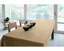 Molton Tafellaken - Tafelkleed - Tafelzeil - Duurzaam - Hoogwaardig - Dikkere onderlaag - Soepel - Aangenaam Gevoel - Opgerold Op Dunne Rol - Uni Geel - Geen Plooien - 140cm x 350cm