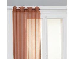 Moly Gordijn - Vitrage Gordijnen - Sheer Curtains – Lichtdoorlatende Raamgordijnen - Moderne Raamdecoratie voor Woonkamer & Slaapkamer - Polyester - 135 x 240 cm - Terracotta