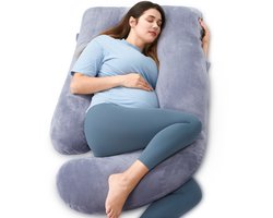 Momcozy - Zwangerschapskussen U vorm - Velours - Donkergrijs