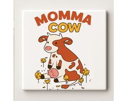 Momma Koe Tegel – 15x15cm Schattige Boerderijdier Keramische Wanddecoratie voor Keuken of Landelijke Woonstijl