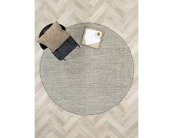 MOMO Rugs Teppe Grey White Rond Vloerkleed - 200 cm rond - Rond - Laagpolig, Rond, Structuur Tapijt - Industrieel, Scandinavisch - Grijs