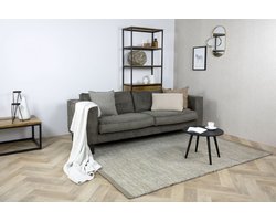 MOMO Rugs Teppe Grey White Vloerkleed - 200x300 cm - Rechthoekig - Laagpolig, Structuur Tapijt - Industrieel, Landelijk, Scandinavisch - Grijs, Wit