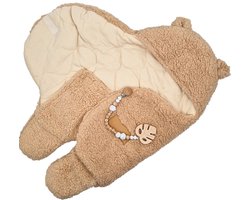 Mon Avenir - Baby Teddy inbakerslaapzak - Extra dik gevoerd - Bruin -  0-3 maanden