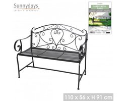 "MON JARDIN" Opvouwbare metalen tuinbank – 110 x 56 x H91 cm