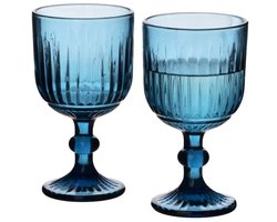 Mondex - ELISE BLAUW - Set van 4 glazen - 9x16.4cm