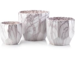 mondex neva marmer bloempot - set van 3