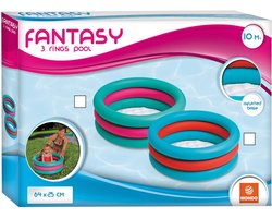 Mondo zwembad opblaasbaar 3-rings 64cm kleurrijk PVC speelgoed.