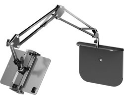 Monitor Arm - Universele tablet-/telefoonhouder - Flexibel en verstelbaar - Tablethouder - Telefoonhouder - Tafel - Klem - Draaibaar - Voor telefoons en tablets - Geschikt voor 4 tot 12 inch - Zwart