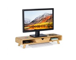 Monitorstandaard - 62x13x20,5 cm - naturel