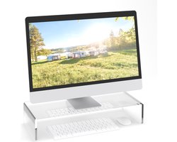 monitorstandaard acryl - transparant - modern - 10 x 50 x 20 cm - bureau
