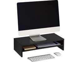 Monitorstandaard met opbergruimte - 14,5 x 54 x 25,5 cm - zwart