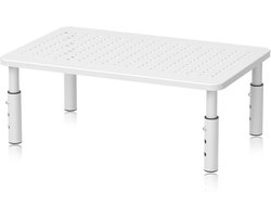 Monitorstandaard verhoger - Metalen computerstandaard - Verhoger voor Monitor - Verstelbare Monitorstandaard - Wit - Koudgewalst staal + ABS - 37*23cm - Bureau Beeldscherm Verhoging - Multifunctionele standaard