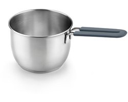 MONIX Grey | 14 cm pot, 18/10 roestvrij staal met satijnen afwerking, drievoudig gesmede diffusorbodem, geschikt voor alle soorten fornuizen, inclusief inductie