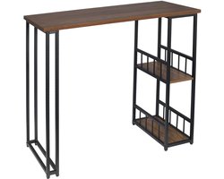 Monkey's Bartafel - Keukentafel - Hoge Tafel - Vintage - Metalen - Donker Beuken - 120 x 50 x 105 cm
