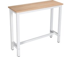 Monkey's Bartafel - Keukentafel - Hoge Tafel - Vintage - Metalen - Wit - Beige - 120 x 40 x 100 cm