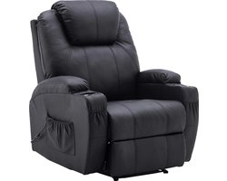 Monkey's Elektrische Massagestoel - Massagestoel - Relax stoel - Chill stoel - Zwart - Kunstleer - Tv stoel - Warmtefunctie - Lig en trilfunctie - 92 x 92 x 109 cm