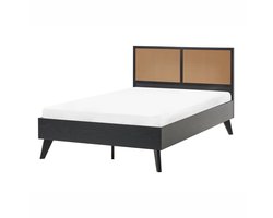 MONPAZIER - Tweepersoonsbed - Zwart - 120 x 200 cm - PE rotan