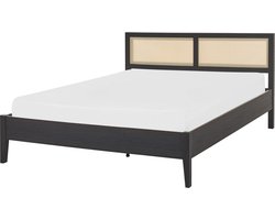 MONPAZIER - Tweepersoonsbed - Zwart - 160 x 200 cm - Populierhout