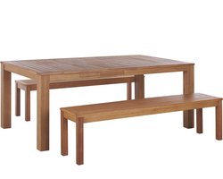 MONSANO - Tuinset voor 6 - Lichte houtkleur - Eucalyptushout