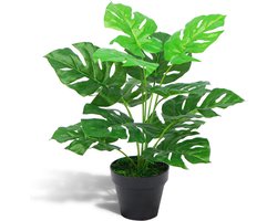 Monstera kunstplant - deliciosa - gatenplant - voor binnen en buiten - in pot - 45 cm