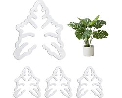 Monstera plantensteun - 4 stuks - transparant - acryl
