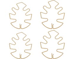 Monstera Steunen - Klimstengel Houder - Planten Ondersteunen - Schade Vrij Bevestigen - 14x16cm - Goud