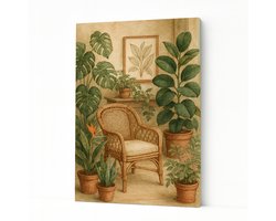 Monstera wanddecoratie - Interieurdecoratie - Kunstobject - 60x90 cm