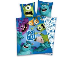 Monsters University - Flanel - Dekbedovertrek - 140x200 cm + 1 kussensloop 60x70 cm - Multi kleur
