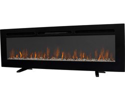 MonsterShop Inbouwhaard Elektrisch - 152 x 16 x 53 cm - 2 Hittestanden- 12 LED kleuren + 5 Lichtsterktes & Afstandsbediening