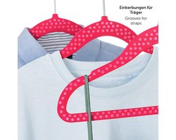 MONT 50-PACK Fluwelen Hangers Voor Kinderen - Velvet Kleerhangers Kind, Ruimtebesparende Baby Hangers, Roze Geprint