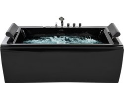 MONTEGO - Whirlpool - Zwart - 83 x 172 cm - Acryl
