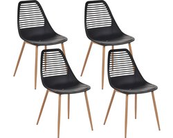 MONTELLO - Set van 4 stoelen - Zwart - Synthetisch materiaal