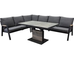 Montenegro hoek loungeset 5 delig verstelbare Vegas tafel