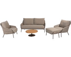 Montera stoel bank loungeset 5 delig teak rope terre 4 Seasons Outdoor