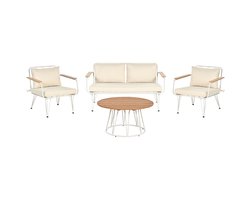 MONTESILVANO - Loungeset voor 4 - Lichtbeige - Staal