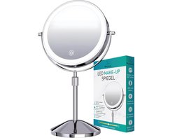 Montessa - LED Make-up Spiegel – 1-10x Vergroting & USB-C Oplaadbaar – Drie Lichtstanden - Dubbelzijdig