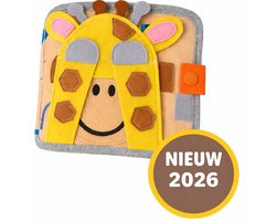 Montessori Activiteitenboek voor Peuters – Educatief Busy Board – Speelgoed - 1-4 Jaar – Motoriek & Ontwikkeling - Giraffe