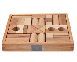 Montessori - Educatief Speelgoed - Wooden Story - Houten Blokken in een Doos - Natuurlijk - 30 Stuks - Speelgoed - Hout
