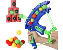 Montessori Gooien Sport Katapult - Speelgoed - Montessori - Leren - Educatief speelgoed – Educatief Buitenspeelgoed voor Kinderen – Doelwitspel met Plakkerige Balen, Dartbord en Basketbalbord – Geschikt voor Binnen en Buiten