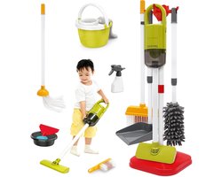 Montessori Kinder Schoonmaakset - Speelgoed Schoonmaak Set - Rollenspel Speelgoed - met Stofzuiger & Bezem & Stoffer - Bevordert Samenwerking & Fijne Motoriek - Veilig ABS - Educatief Speelgoed - Voor Peuters en Kleuters