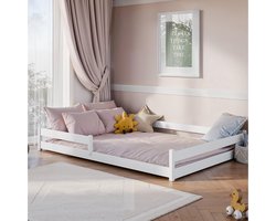 Montessori Kinderbed Vloerbed 140x200 cm met Lattenbodem en Valbeveiliging