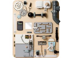 Montessori speelgoed - Educatief speelgoed - Smartgames voor kinderen - Activiteitenbord - Houten speelgoed - Motoriek speelgoed - 50 X 62,5 CM - Ontdekbord Basis