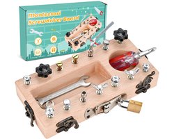 Montessori speelgoed Houten schroefbord -vanaf 3 4 5 jaar - Druk bord - Houten speelgoed - Schroevendraaierbord - Educatief speelgoed - Kinderspeelgoed - Motoriek speelgoed - Cadeau voor meisjes en jongens