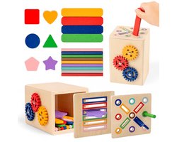Montessori speelgoed, houten speelgoed baby, kinderspel met kleuren en vormen, sensorisch speelgoed, stapelspel vanaf 3 jaar, motorisch speelgoed, verjaardagsmeisjes, jongens vanaf 3, 4, 5 jaar