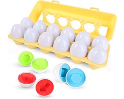 Montessori Speelgoed - kinderspeelgoed - Montessori - Montessori Baby en Kind Spel - Matching Plastic Eieren - Volgens Vormen en Kleuren - Vroegtijdig Leren Educatief Speelgoed - 3 Jaar - Creatief Babygeschenk